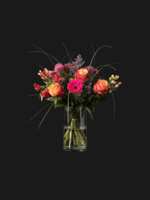 Lyckobukett Lyckobukett – en sprakande bukett i rosa, lila och orange som sprider glädje, energi och solsken.